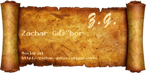 Zachar Gábor névjegykártya